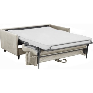 Canapé 3 places convertible en velours de luxe LOIC, beige