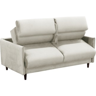 Canapé 3 places convertible en velours de luxe LOIC, beige