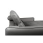 Canapé d'angle convertible en cuir italien luxe 5 places, MANZONI, coffre, gris foncé, angle droit Canapé d'angle convertible en cuir italien luxe 5 places, MANZONI, coffre, gris foncé, angle droit