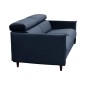 Canapé 3 places convertible en velours de luxe LOIC, bleu foncé