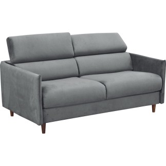 Canapé 3 places convertible en velours de luxe LOIC, gris