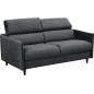 Canapé 3 places convertible en velours de luxe LOIC, gris foncé