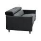 Canapé 3 places convertible en velours de luxe LOIC, gris foncé