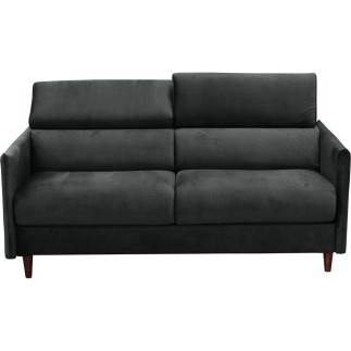 Canapé 3 places convertible en velours de luxe LOIC, Gris anthracite