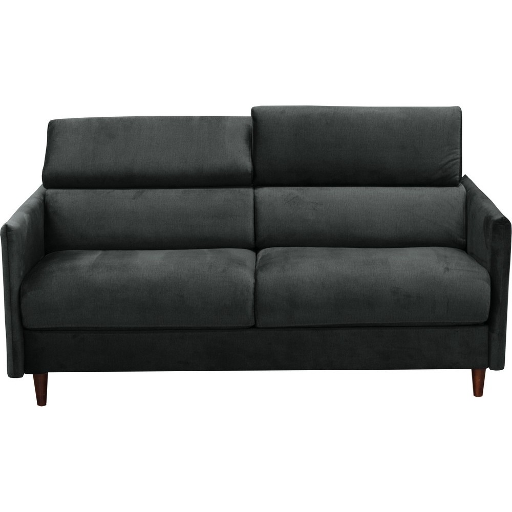 Canapé 3 places convertible en velours de luxe LOIC, Gris anthracite