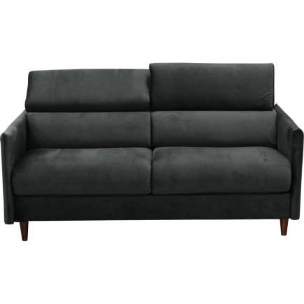 Canapé 3 places convertible en velours de luxe LOIC, Gris anthracite