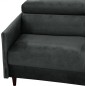Canapé 3 places convertible en velours de luxe LOIC, Gris anthracite