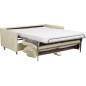Canapé 3 places convertible en velours de luxe SANREMO, couchage quotidien, beige