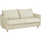 Canapé 3 places convertible en velours de luxe SANREMO, couchage quotidien, beige