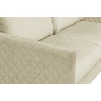 Canapé 3 places convertible en velours de luxe SANREMO, couchage quotidien, beige
