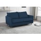 Canapé 3 places convertible en velours de luxe SANREMO, couchage quotidien, bleu foncé