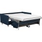 Canapé 3 places convertible en velours de luxe SANREMO, couchage quotidien, bleu foncé