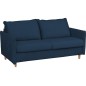 Canapé 3 places convertible en velours de luxe SANREMO, couchage quotidien, bleu foncé