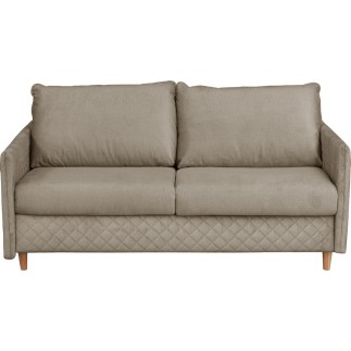 Canapé 3 places convertible en velours de luxe SANREMO, couchage quotidien, marron