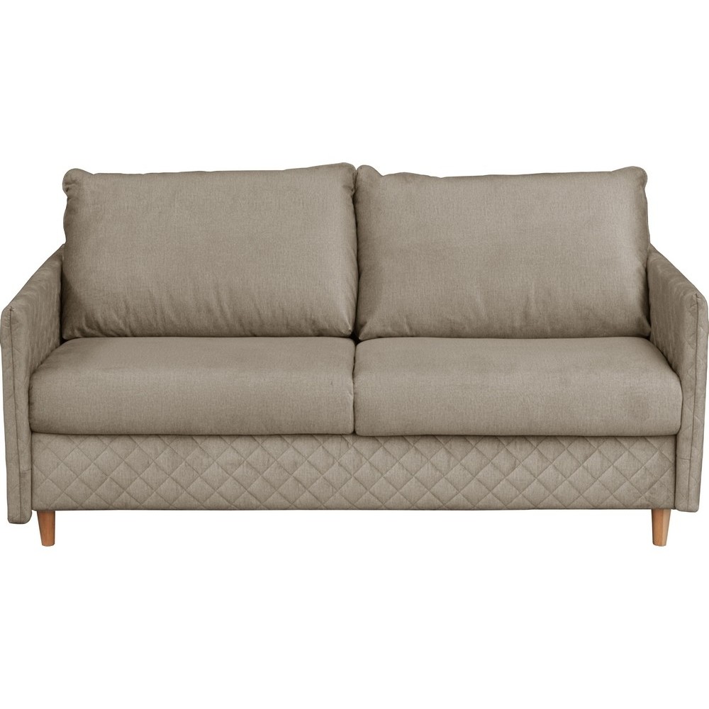 Canapé 3 places convertible en velours de luxe SANREMO, couchage quotidien, marron