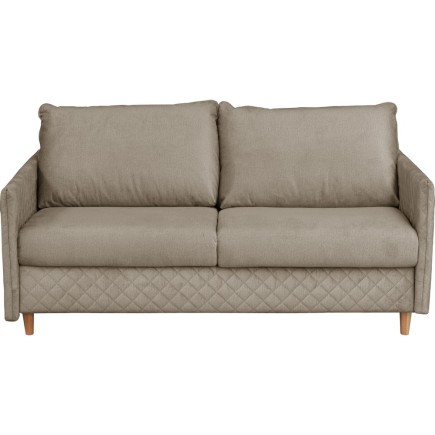 Canapé 3 places convertible en velours de luxe SANREMO, couchage quotidien, marron