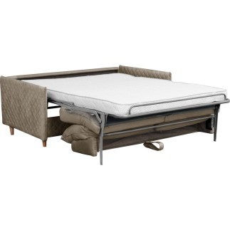 Canapé 3 places convertible en velours de luxe SANREMO, couchage quotidien, marron