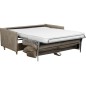 Canapé 3 places convertible en velours de luxe SANREMO, couchage quotidien, marron