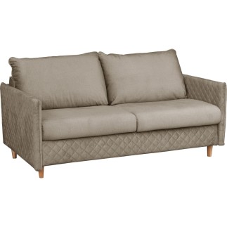 Canapé 3 places convertible en velours de luxe SANREMO, couchage quotidien, marron