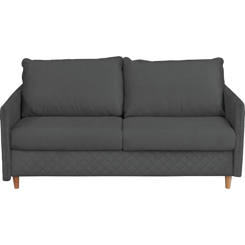 Canapé 3 places convertible en velours de luxe SANREMO, couchage quotidien, gris foncé