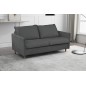 Canapé 3 places convertible en velours de luxe SANREMO, couchage quotidien, gris foncé