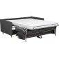 Canapé 3 places convertible en velours de luxe SANREMO, couchage quotidien, gris foncé