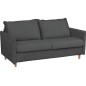 Canapé 3 places convertible en velours de luxe SANREMO, couchage quotidien, gris foncé
