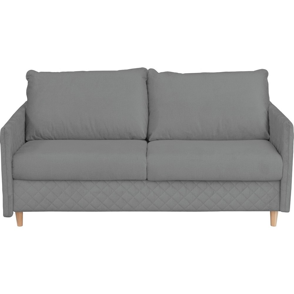 Canapé 3 places convertible en velours de luxe SANREMO, couchage quotidien, gris
