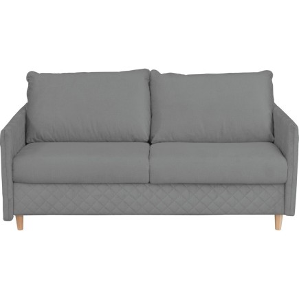 Canapé 3 places convertible en velours de luxe SANREMO, couchage quotidien, gris