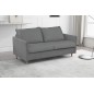 Canapé 3 places convertible en velours de luxe SANREMO, couchage quotidien, gris