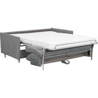 Canapé 3 places convertible en velours de luxe SANREMO, couchage quotidien, gris