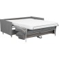 Canapé 3 places convertible en velours de luxe SANREMO, couchage quotidien, gris
