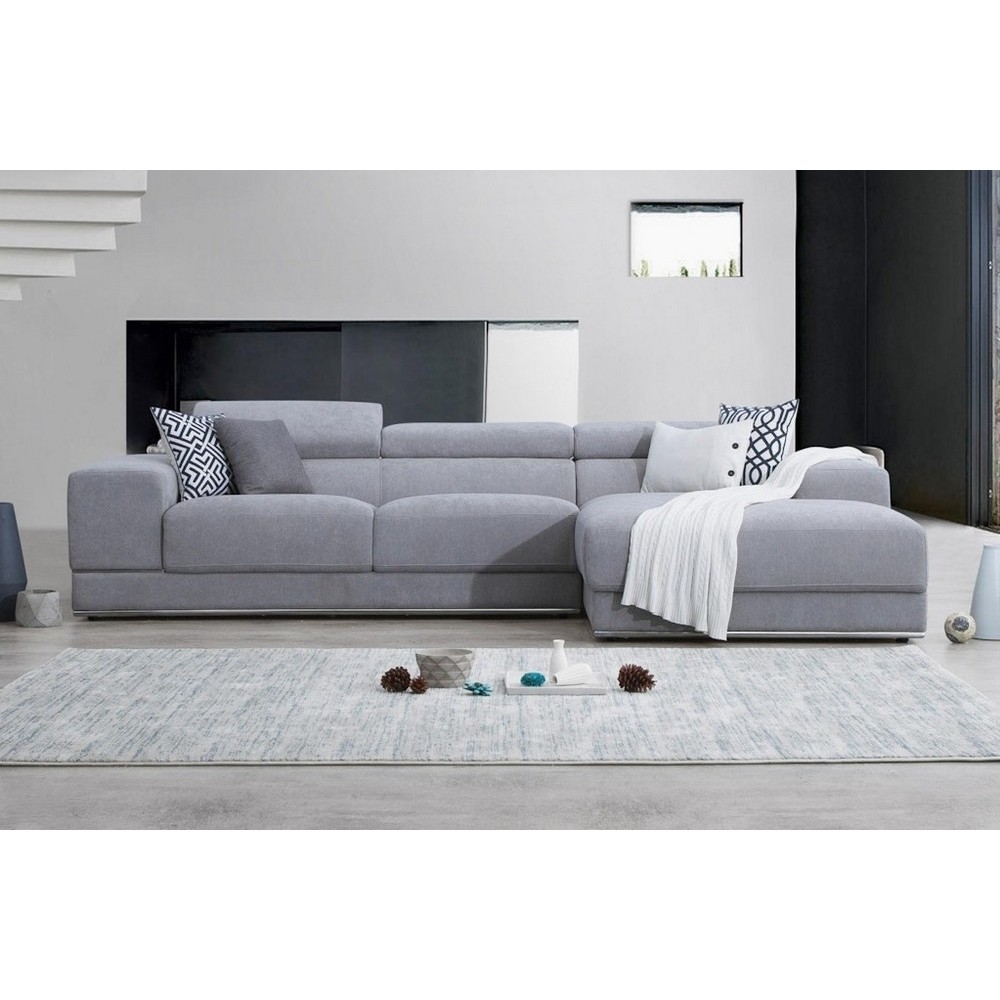 Canapé d'angle BRINDISI en tissu haut de gamme, 5 places, gris, angle droit Canapé d'angle BRINDISI en tissu haut de gamme, 5 places, gris, angle droit