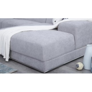 Canapé d'angle BRINDISI en tissu haut de gamme, 5 places, gris