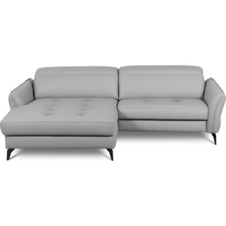 Canapé d'angle convertible en cuir italien luxe 5 places