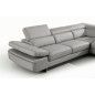 Canapé d'angle, en cuir italien 5/6 places GUCI, gris clair angle droit