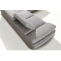 Canapé d'angle, en cuir italien 5/6 places GUCI, gris clair angle droit