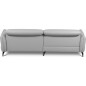 Canapé d'angle convertible en cuir italien luxe 5 places, MANZONI, coffre, gris clair, angle gauche Canapé d'angle convertible en cuir italien luxe 5 places, MANZONI, coffre, gris clair, angle gauche