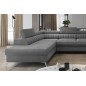 Canapé d'angle convertible LOUCA VELOURS Luxe, 7/8 places, gris , accoudoir droit (vu de face)