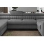 Canapé d'angle convertible LOUCA VELOURS Luxe, 7/8 places, gris , accoudoir droit (vu de face)