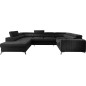 Canapé d'angle convertible LOUCA VELOURS Luxe, 7/8 places, gris anthracite , accoudoir droit (vu de face)