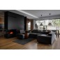 Canapé d'angle convertible LOUCA VELOURS Luxe, 7/8 places, gris anthracite , accoudoir droit (vu de face)
