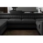 Canapé d'angle convertible LOUCA VELOURS Luxe, 7/8 places, gris anthracite , accoudoir droit (vu de face)