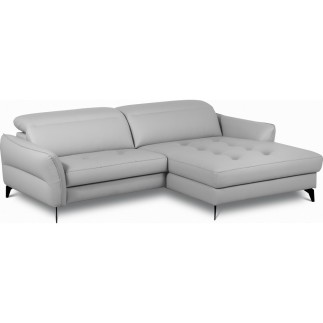 Canapé d'angle convertible en cuir italien luxe 5 places