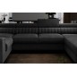 Canapé d'angle convertible, LOUCA VELOURS Luxe, 7/8 places, gris anthracite, accoudoir gauche (vu de face)