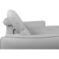 Canapé d'angle convertible en cuir italien luxe 5 places, MANZONI, coffre, gris clair, angle droit Canapé d'angle convertible en cuir italien luxe 5 places, MANZONI, coffre, gris clair, angle droit