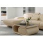 Canapé d'angle en cuir italien 5 places HANSEN, beige, angle gauche