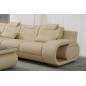 Canapé d'angle en cuir italien 5 places HANSEN, beige, angle gauche