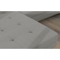 Canapé d'angle convertible - ARMEL en velours cottelé luxe 5 places, couleur gris, coffre, angle gauche (vu de face)
