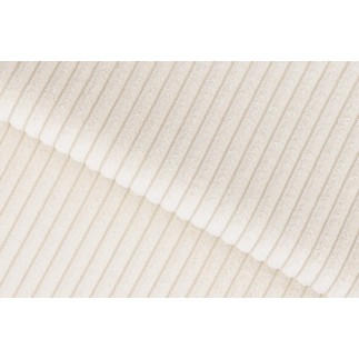 Canapé d'angle convertible ARMEL en velours cottelé luxe 5 places, couleur beige, avec coffre, angle droit (vu de face)
